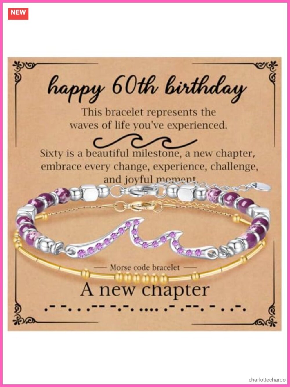 Morse Code Bracelet 60th Birthday Gift for Women Inspirational Jewelry